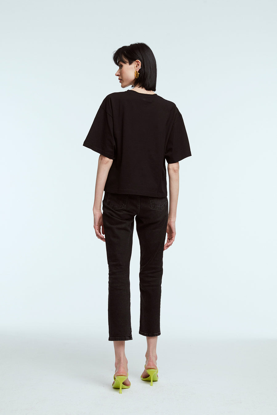 Oversize Siyah Kısa T-Shirt